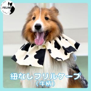 紐なしフリルケープ(牛柄)