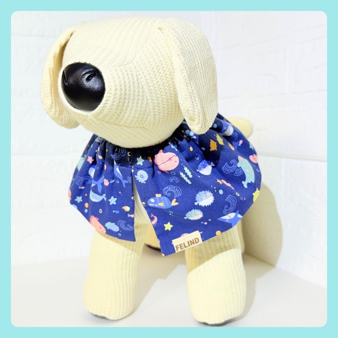 紐なしフリルケープ(海の生き物柄) - 画像 (2)