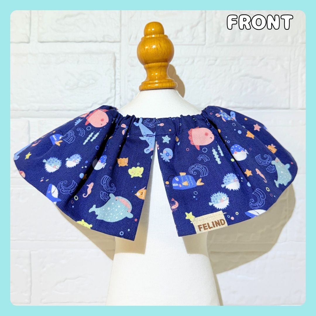 紐なしフリルケープ(海の生き物柄) - 画像 (4)