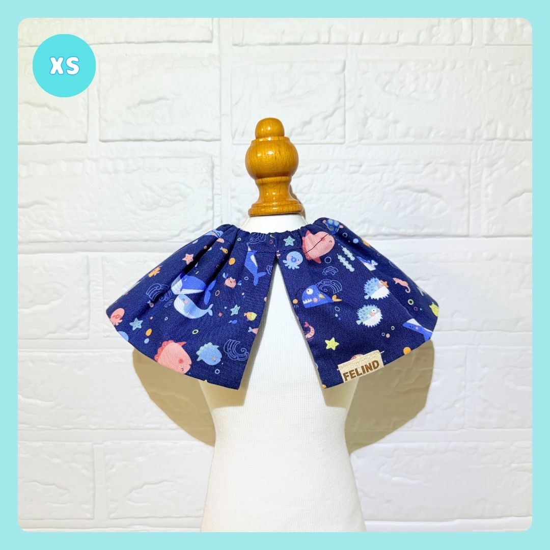 紐なしフリルケープ(海の生き物柄) - 画像 (7)