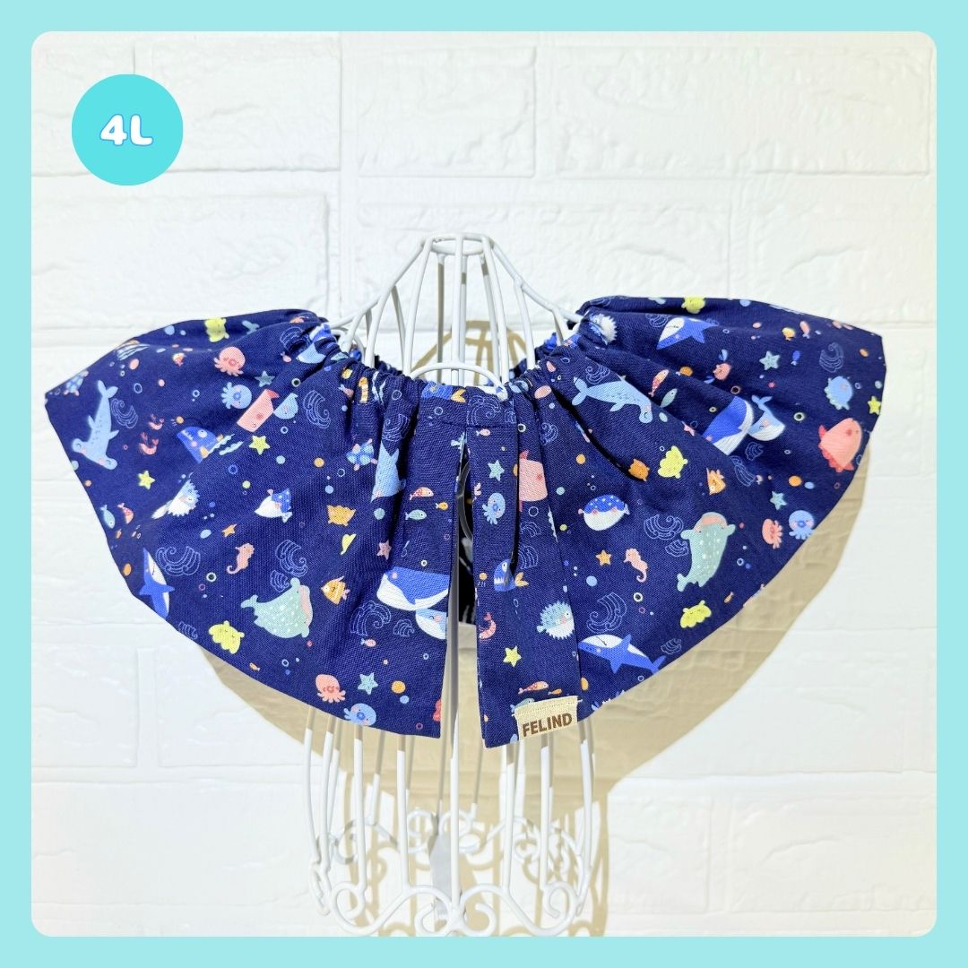 紐なしフリルケープ(海の生き物柄) - 画像 (9)