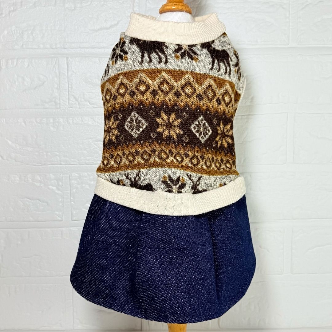 重ね着風フリースワンピース