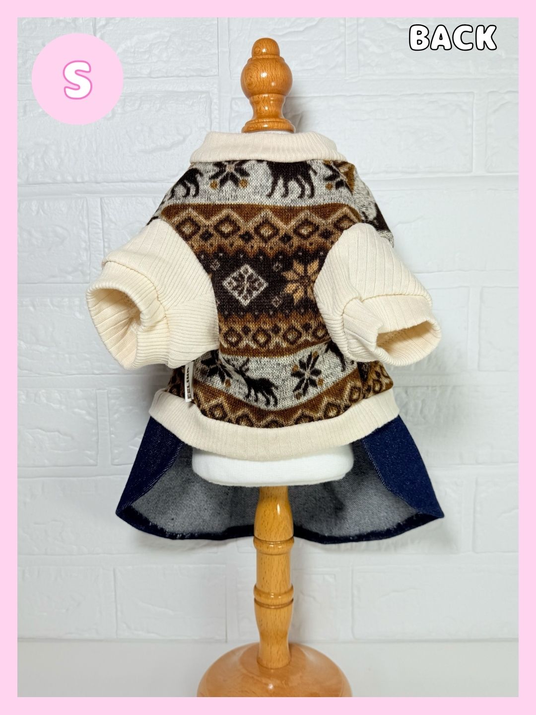 重ね着風フリースワンピース(トナカイ柄) - 画像 (3)